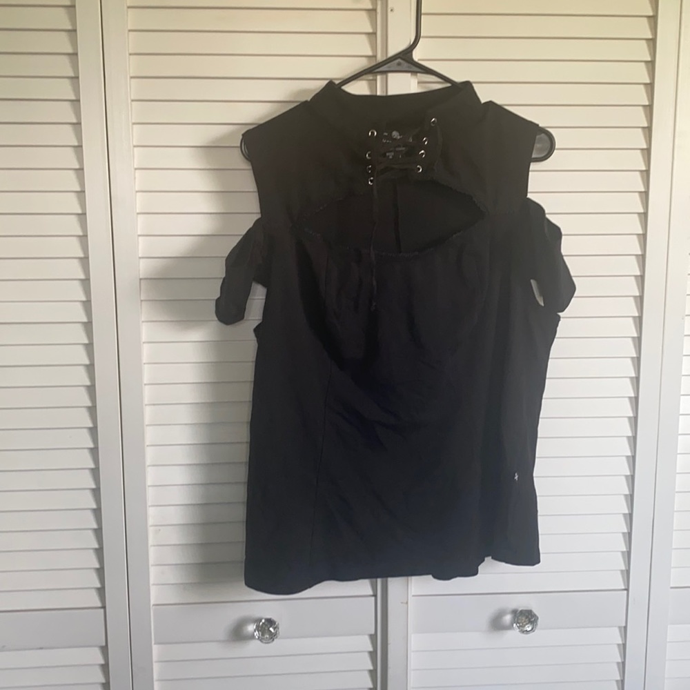 High neck Corset laced top